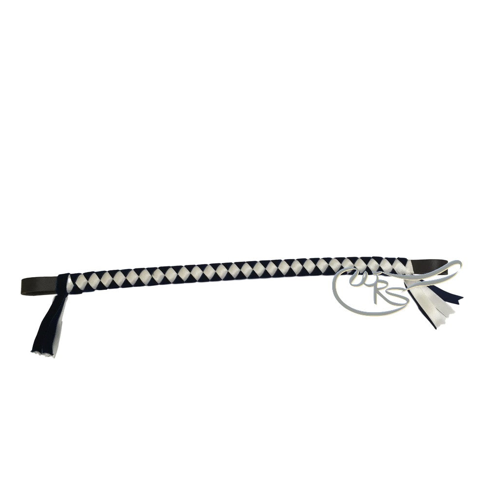 Velvet Browband, Navy/White