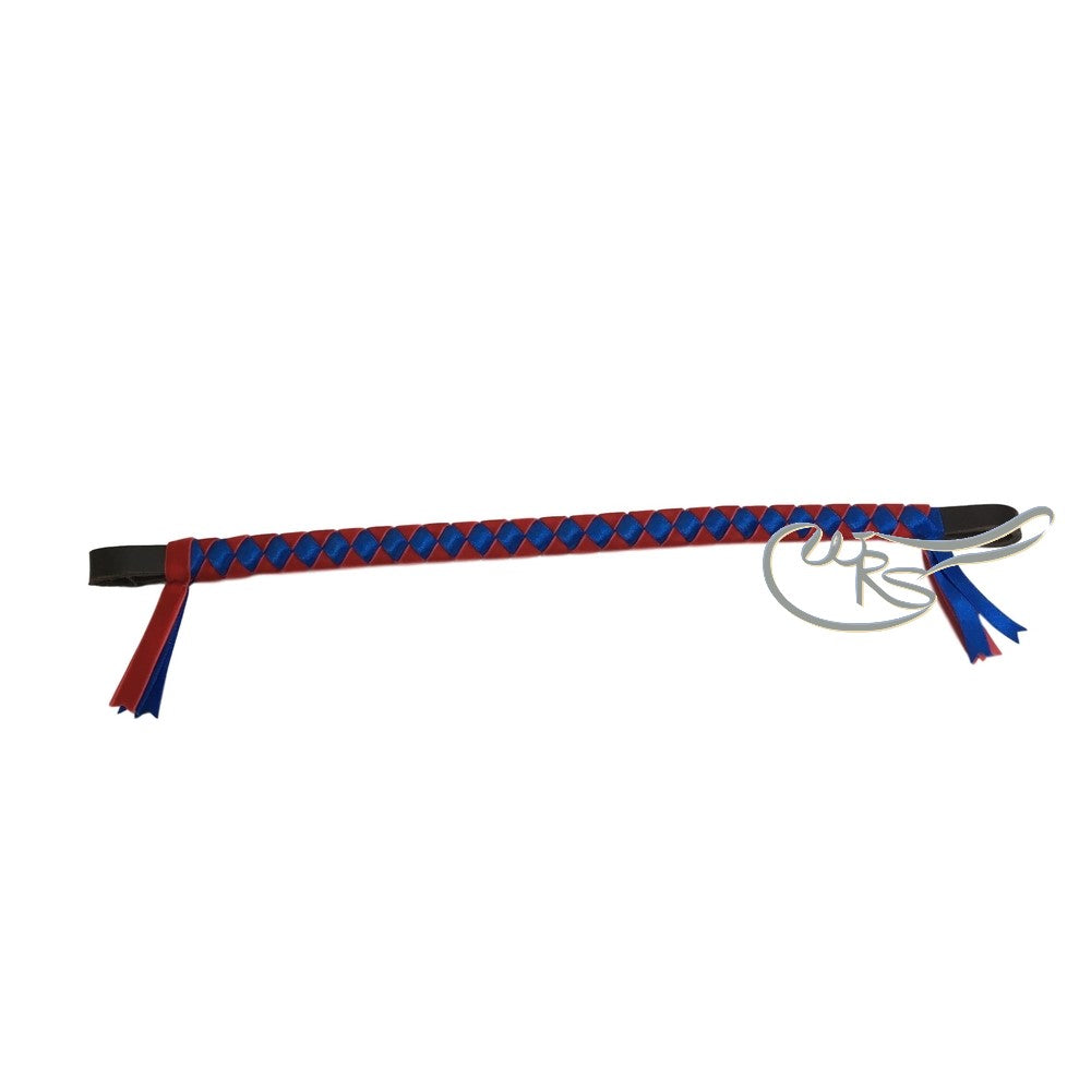 Velvet Browband, Red/Blue