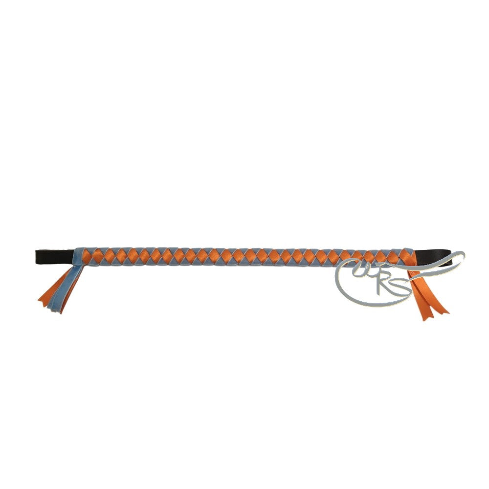 Velvet Browband, Sky/Orange