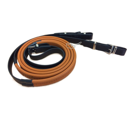 WRS All Weather 3/4 Exercise Reins, Orange Grips