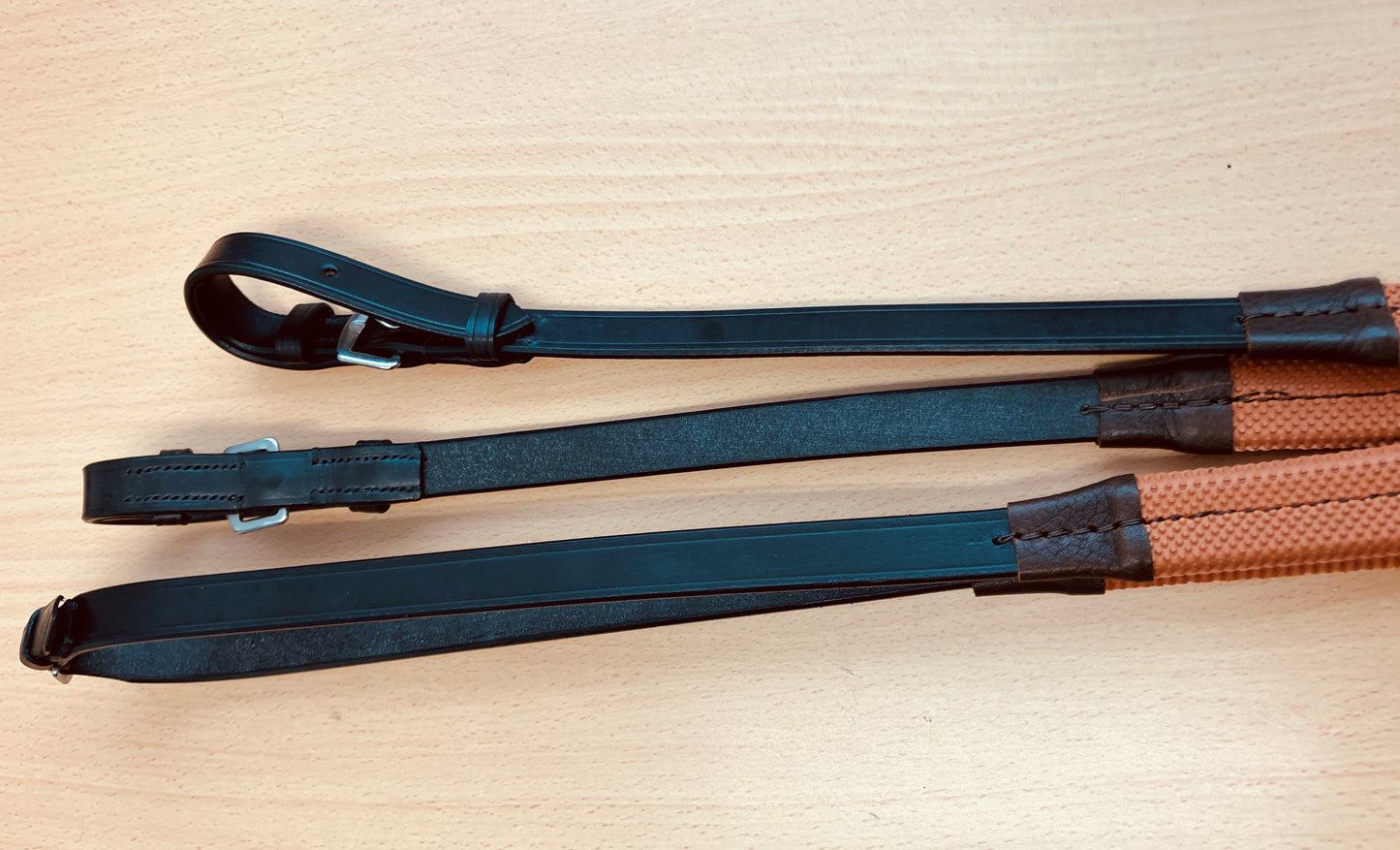 English Leather Rubber Grip Race Reins