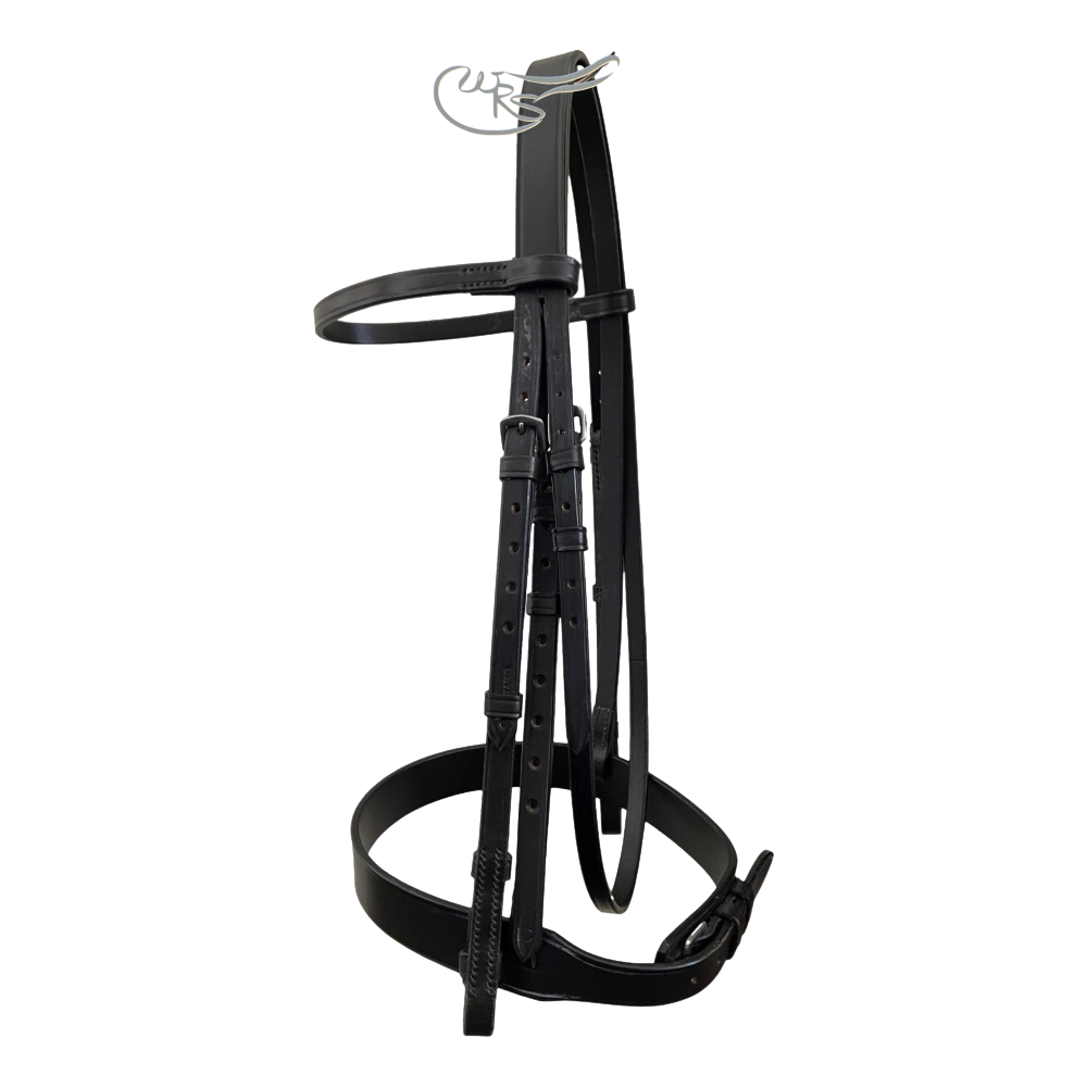 Plain English Leather Cavesson Bridle