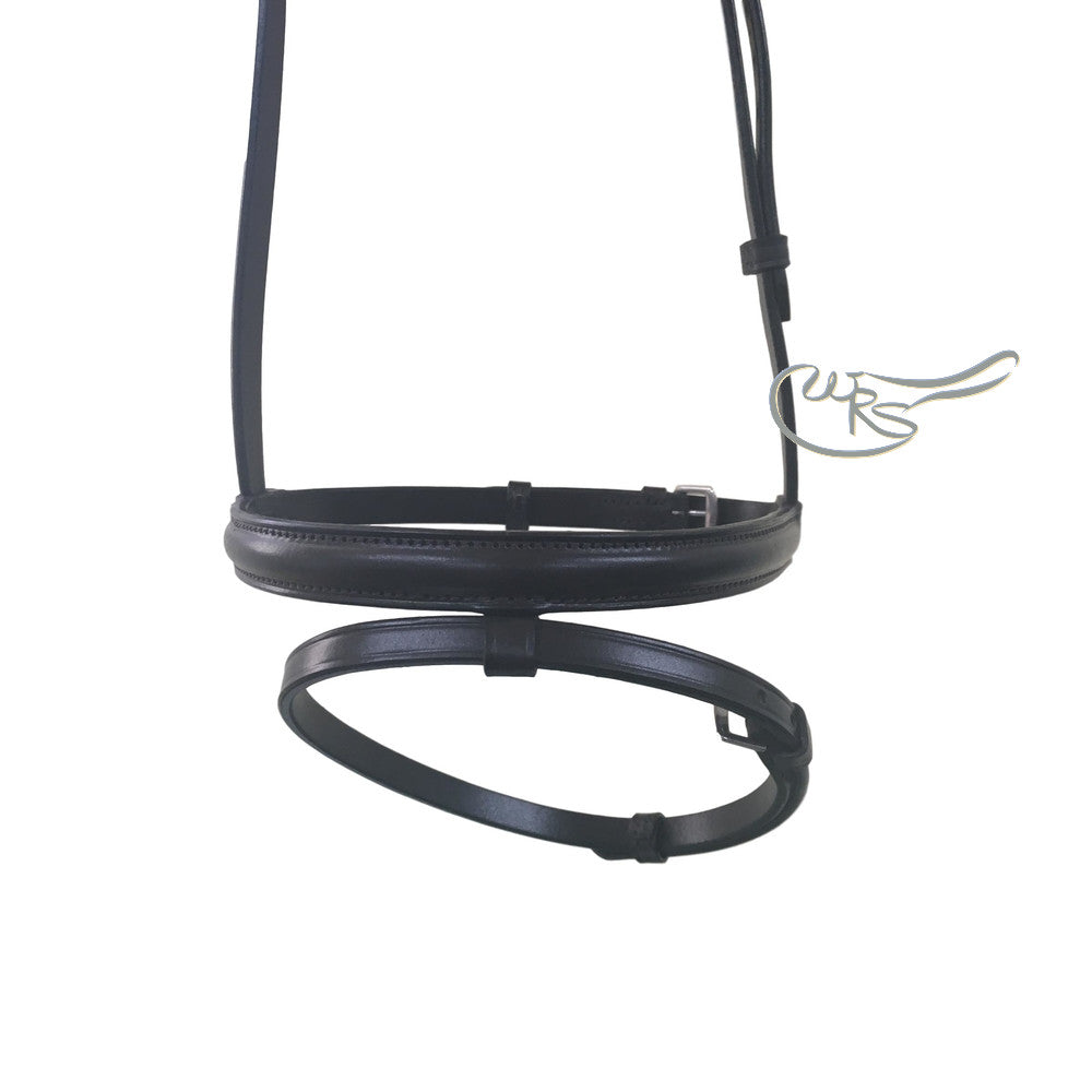 English Leather Lined and Raised Flash Noseband