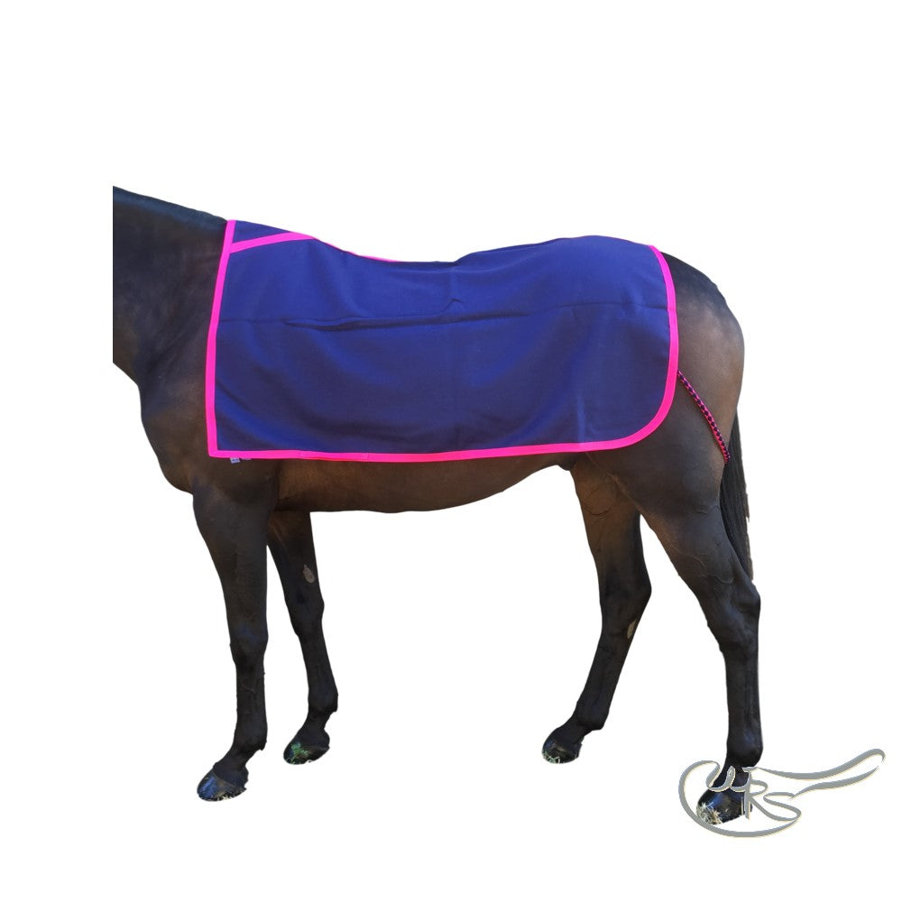 WRS Melton Wool Paddock Sheet, Navy Blue/Pink