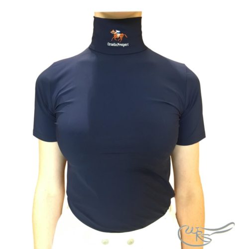 Ornella Prosperi Short Sleeve Lycra Race Shirt, Navy Blue