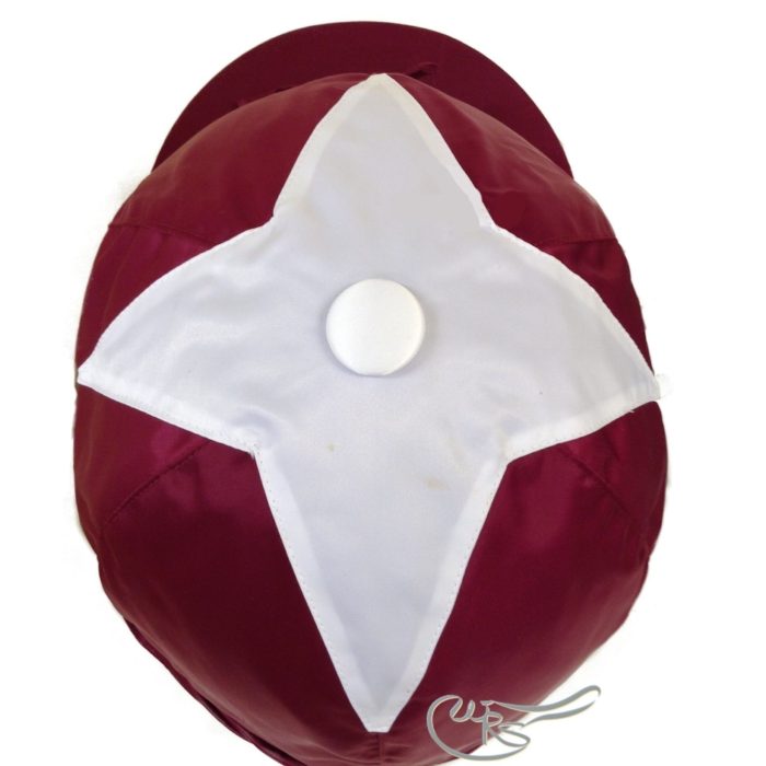 WRS Nylon Hatcover with ties for Racing, Maroon, White Star
