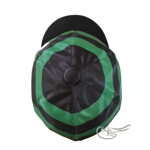 WRS Satin Light Hatcover with ties for Racing, Black Green Hoops