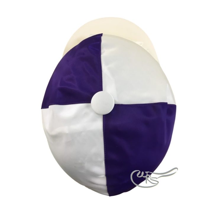 WRS Nylon Hatcover with ties for Racing, White Purple Quartered