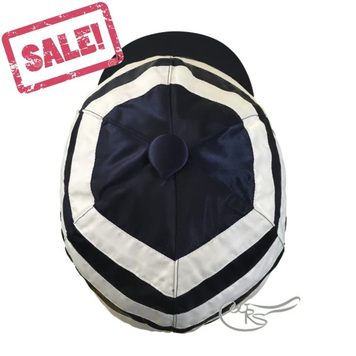 WRS Nylon Hat Cover with Ties for Racing, Navy/ White Hoops
