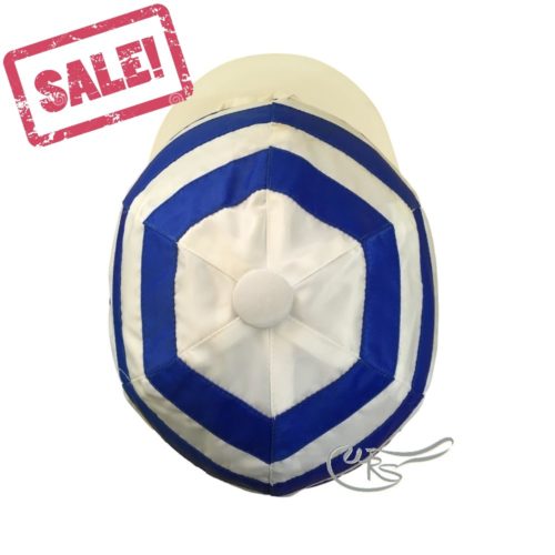 WRS Nylon Hat Cover with Ties for Racing, Royal Blue/ White Hoops